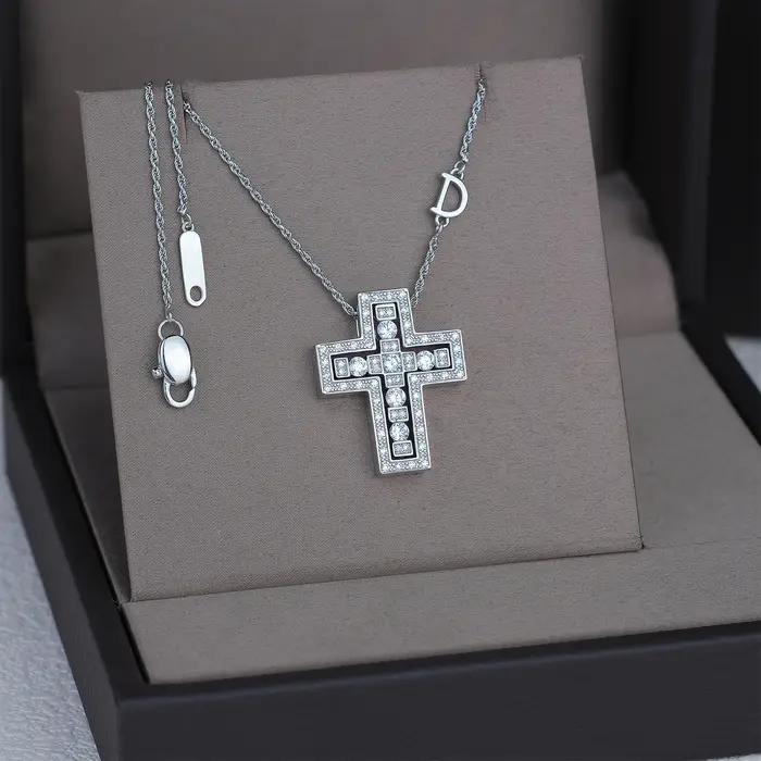 Collier croix, 23mm*28mm, collier croix détachable, disponible en plusieurs tailles : 45, 50, 55, 60