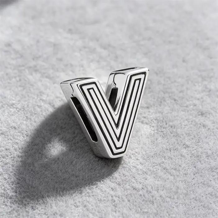 Clips lettres en argent 925 avec 26 lettres A à Z pour bracelets plats originaux accessoires de bijoux DIY pour femmes occasions spéciales