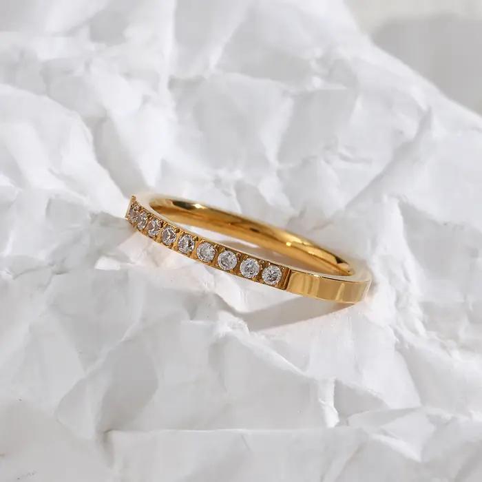 E.B.belle – bagues classiques de luxe en Zircon plaqué or 18 carats pour femmes