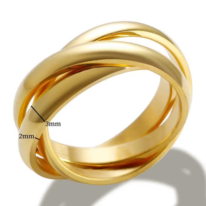 Bagues Triple Entrelacées JOVO LOVE Alliance Gothique Élégante pour Fiançailles Mariage Occasions Spéciales