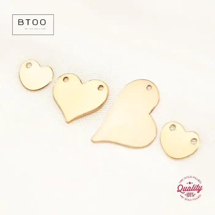 Pendentif coeur rempli d'or 14 carats