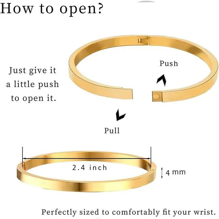 Bracelet ovale plaqué or 18 carats pour femmes