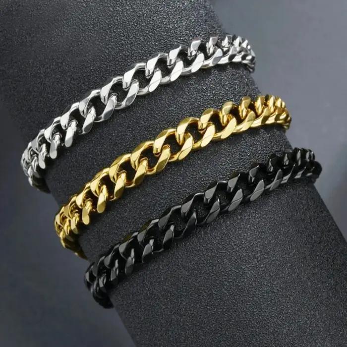 Nouveau Bracelet Chaîne Cubaine Tendance pour Homme
