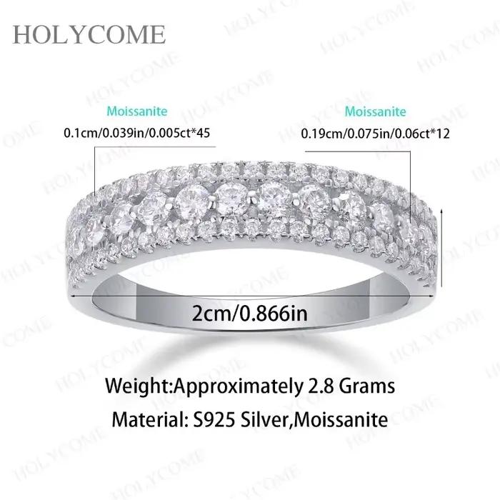 Bague en argent sterling 925 sertie de moissonite VVS1 élégante pour femmes occasions spéciales soirée party cocktail mariage