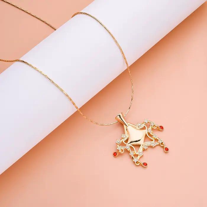 Collier avec pendentif étoile en zircon à la mode pour femmes, bijou de fête et rencontres sociales