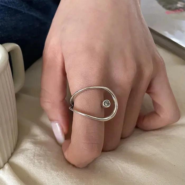 Bague de fiançailles en argent regardé 925 pour femmes et couples