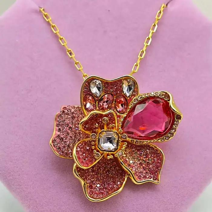 Boucles d'oreilles en cristal exquis grandes fleurs design original bijoux de luxe or rose jaune clair or pur plaqué argent rhodium imitation bronze ancien pistolet noir rhodium