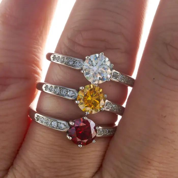 Group bague de mariage Moissanite 1 carat pour femme
