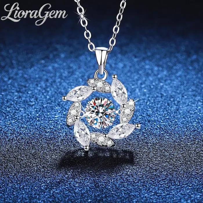 Collier LioraGem en moissanite étincelante de 1 carat