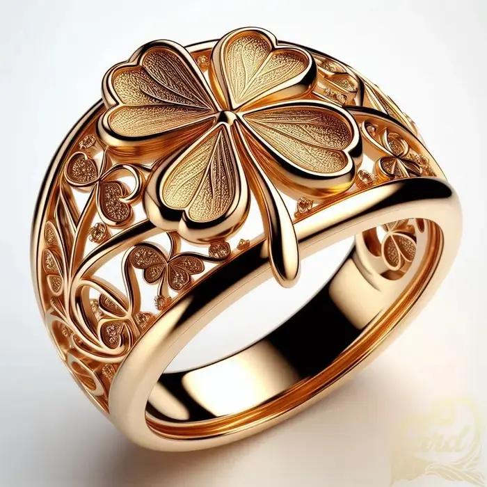 Bague en forme de trèfle à quatre feuilles pour femmes élégante et symbolique de chance pour occasions spéciales et quotidien