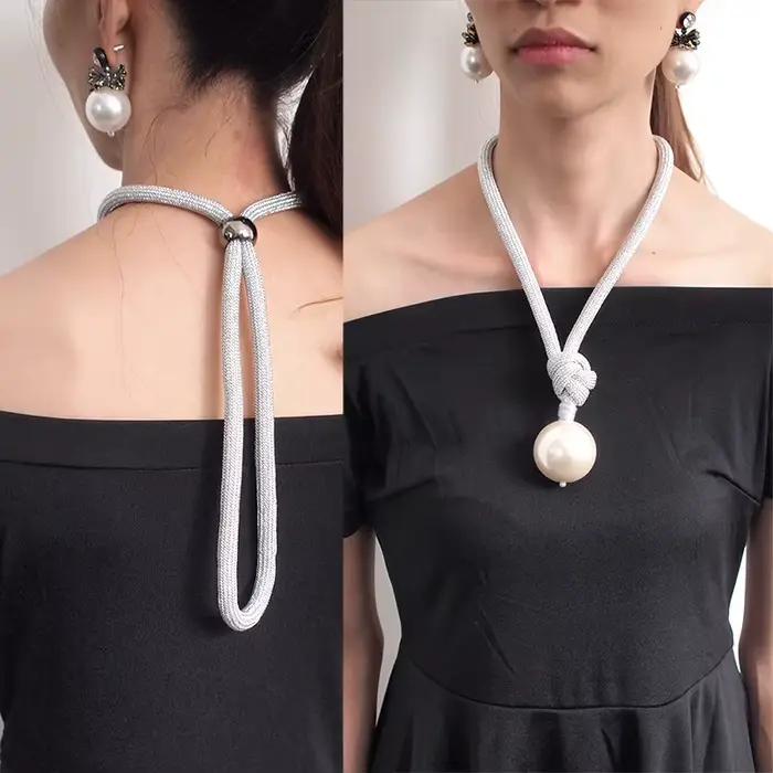 MANILAI-Colliers avec pendentif en perles pour femmes, bijou avec ULoptique ajustable, nouvelle collection