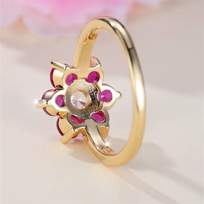 Bagues à breloques en forme de fleur de cerisier pour femmes