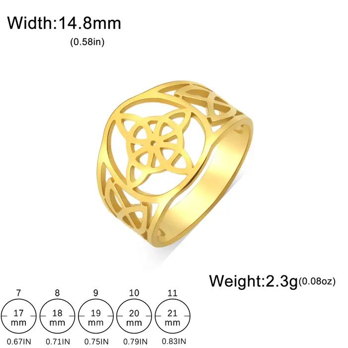 Bague en acier inoxydable à nœud de sorcière vintage pour engagement et occasions spéciales unisexe avec choix de couleur et taille