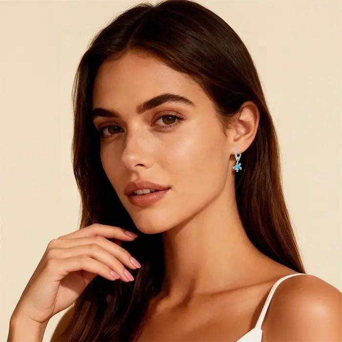 Boucles d'oreilles créoles en argent sterling 925 pour femmes