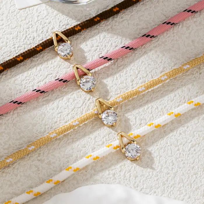 Nouveau collier à nœuds tendance pour femmes et filles, collier ras du cou en zircon, collier simple et tendance avec pendentif en zircon, accessoire de bijouterie
