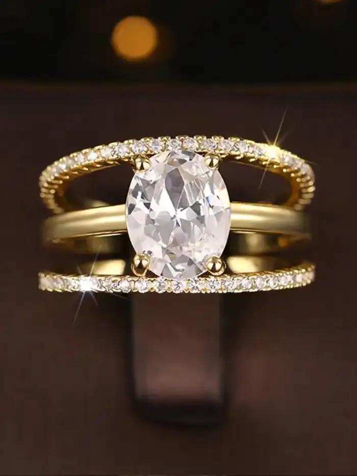 Bague classique en argent Sterling 925 pour femmes, magnifique bague en Zircon brillant, pour fête de bal de mariage, luxe, mode, bijoux fins de haute qualité