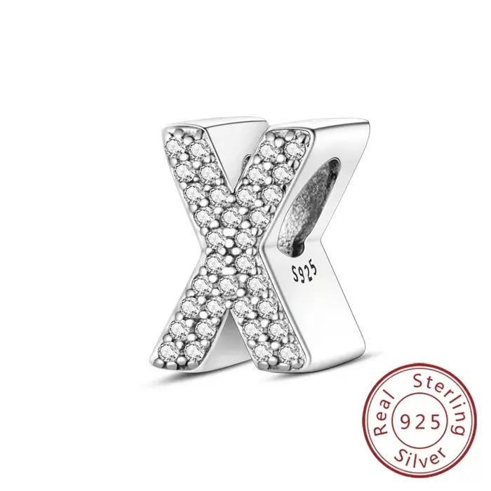 Breloques originales en argent Sterling 925 pour femmes et filles, 26 lettres A-Z Alphabet, perles adaptées au Bracelet, bricolage, bijoux fins, cadeau