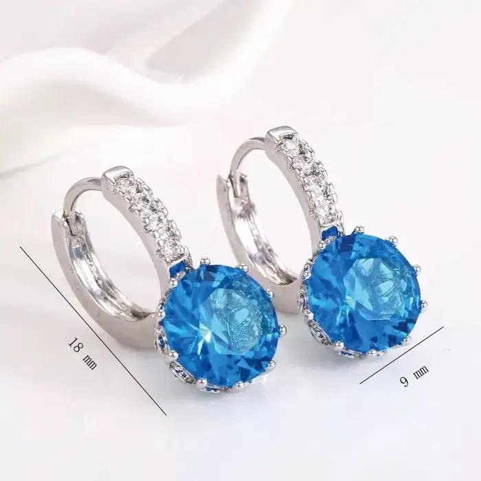 Boucles d'oreilles créoles en zircon plaqué or blanc XP Jewlery pour femmes