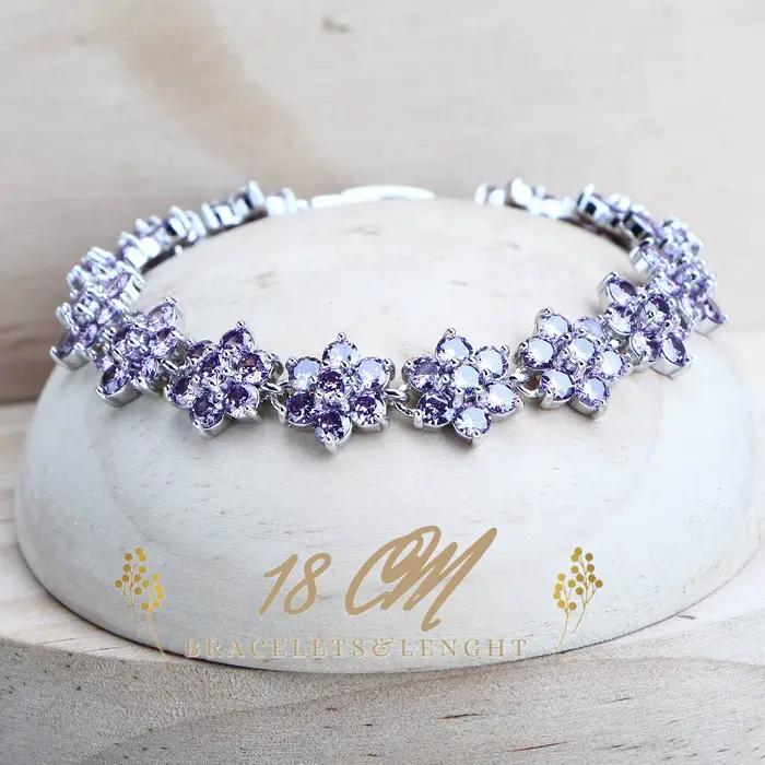 Ensemble de bijoux de mariée en argent 925 zircon motif plante collier bracelet bague boucles d'oreilles