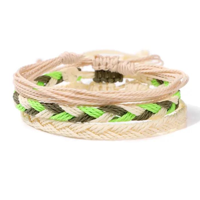 Bracelets en ULronde tressée bohème pour hommes et femmes, multicouches, fil fait main, coloré, cade