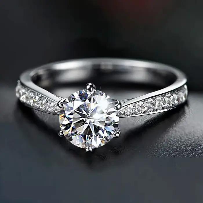 Bague de luxe en argent Sterling 925 et diamant brillant, magnifique bague à la mode pour fête de ma