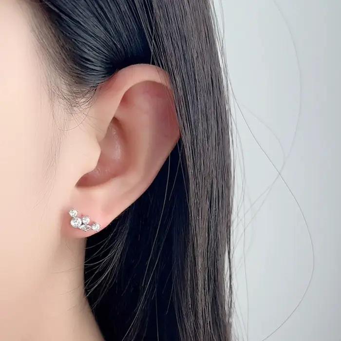 Vinregem – boucles d'oreilles scintillantes en diamant à haute teneur en carbone pour femmes
