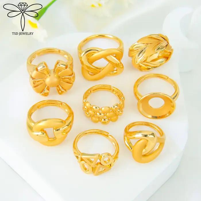 Nigeria bijoux de mariage anneaux 21k plaqué or réglable algérie délicat géométrique anneau moyen-orient femmes Vintage