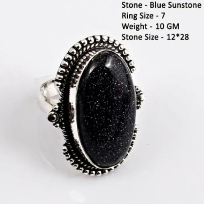 Bague en pierres semi-précieuses Amazonite, Turquoise, Agate, Charoïte, Labradorite, Ambre, Citrine, Topaze Bleue, Améthyste, Émeraude et Rubis plaquée argent 925 pour femmes occassions spéciales