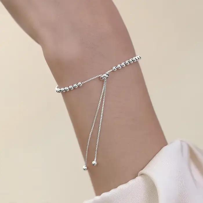 Bracelets de belles perles en argent Sterling 925 pour femmes