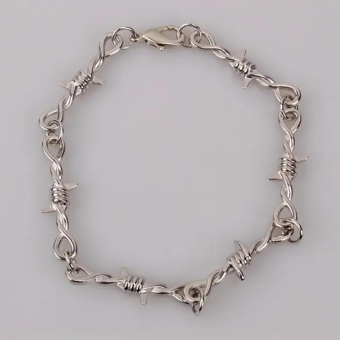 Hip-hop gothique Punk petit fil ronces fer unisexe tour de cou Bracelet femmes Style fil de fer barbelé petites épines