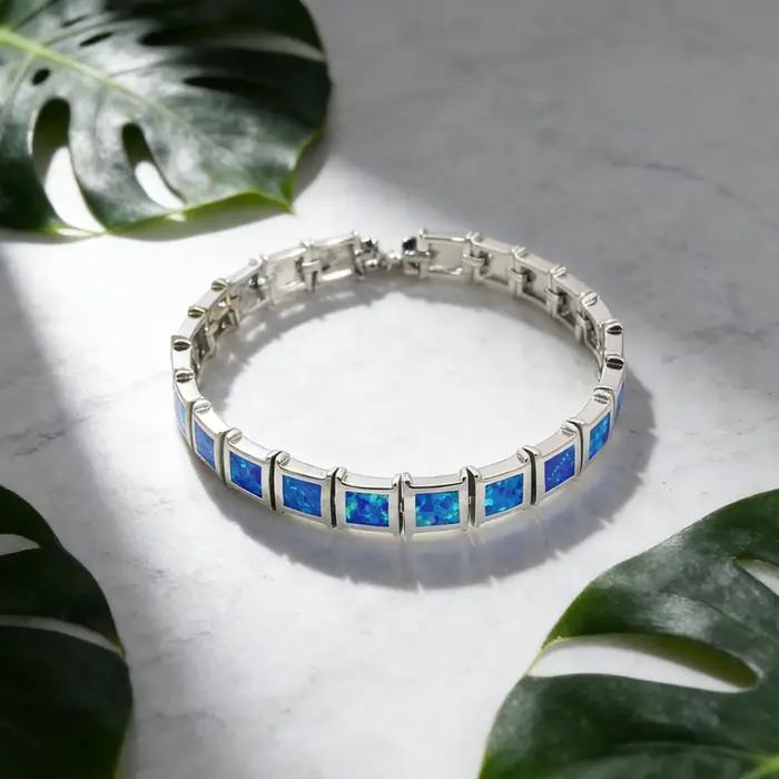 Bracelet opale carré céleste
