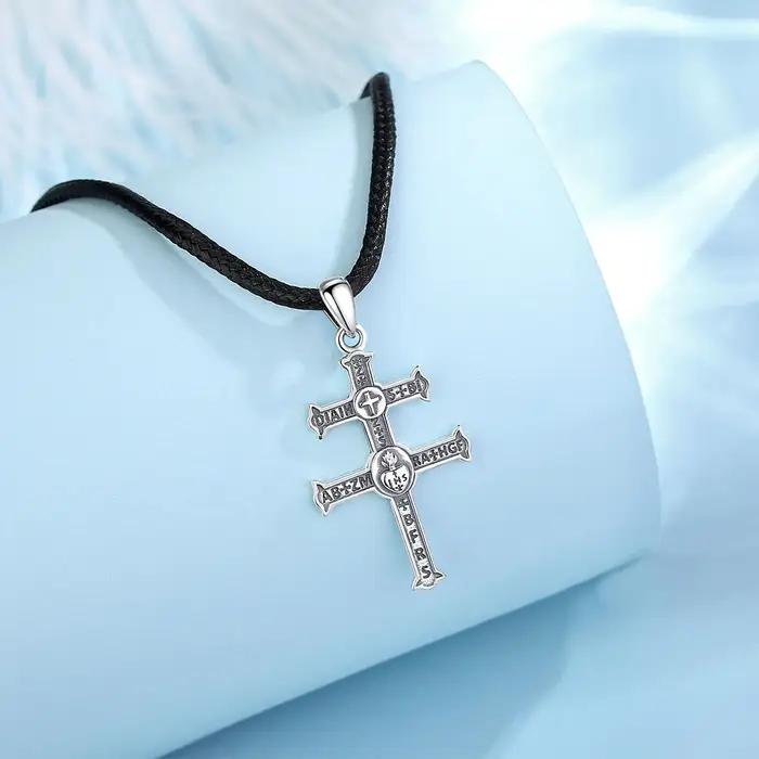 Eudora réel 925 en argent Sterling croix de Lorraine collier Vintage amulette pendentif femmes hommes personnalité bijoux cadeau de fête