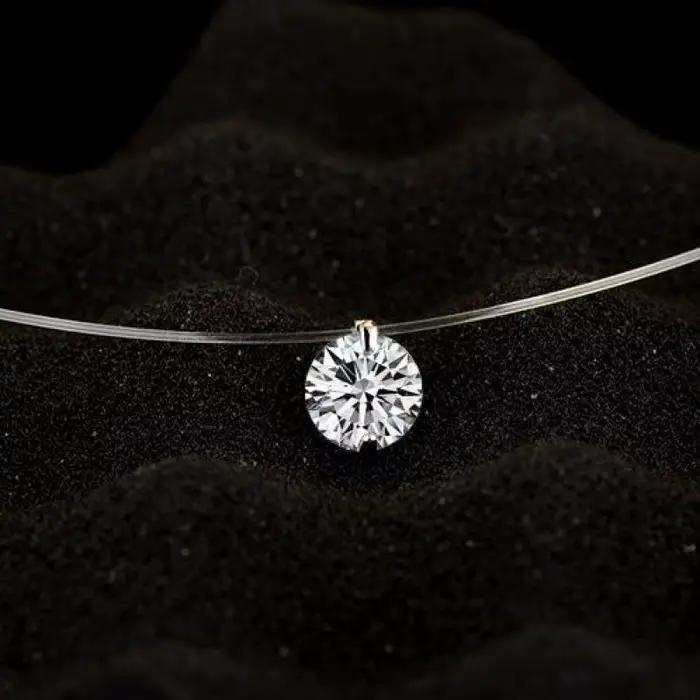 Collier pendentif en cristal brillant avec pierres précieuses artificielles pour femmes, bijou moderne à la mode pour occasions spéciales et soirée