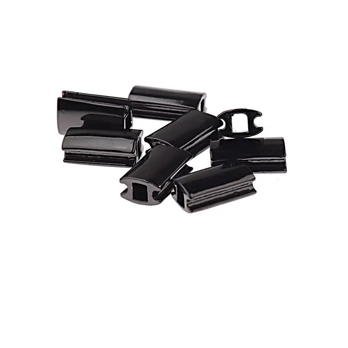 Perles rectangulaires en acier inoxydable pour bracelet à fermeture à nœud coulissant réglable
