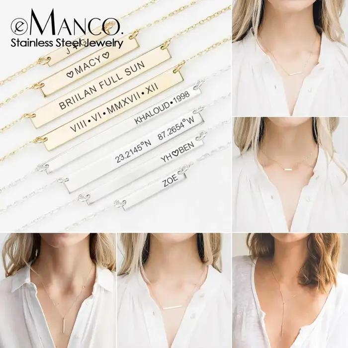 Collier Monogramme en Acier Inoxydable Plaqué Or Classique Pour Femme Occasions Spéciales Anniversaire Bureau École Fête
