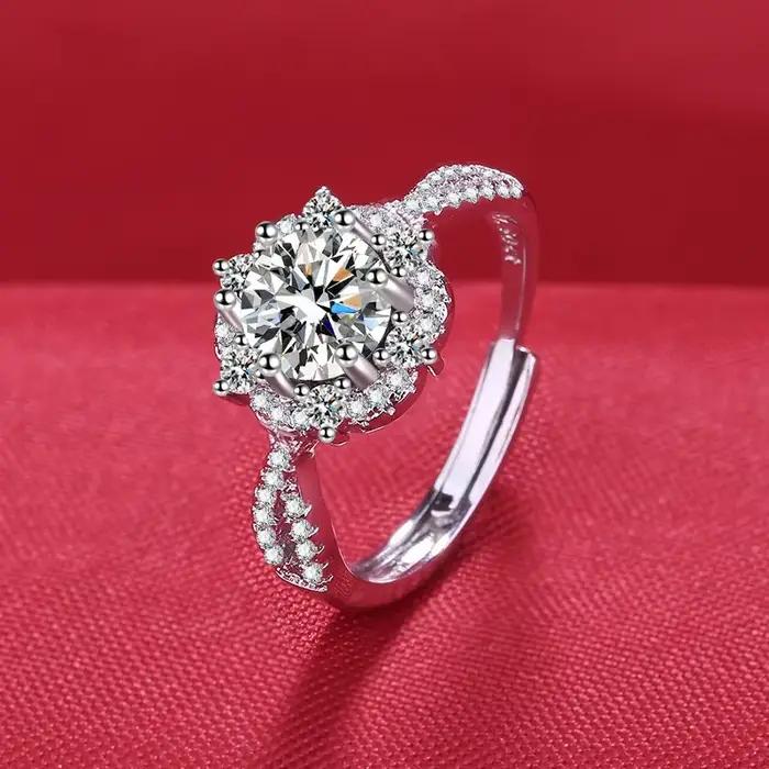Bagues Solitaires Ajustables Bijoux de Luxe Bague pour Femme Demande en Mariage