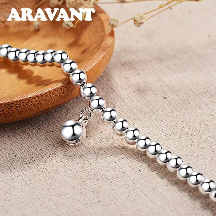 ARAVANT – bracelets en argent 925 avec perles en forme de cloche, chaînes pour femmes et filles, bijoux à la mode, cadeaux