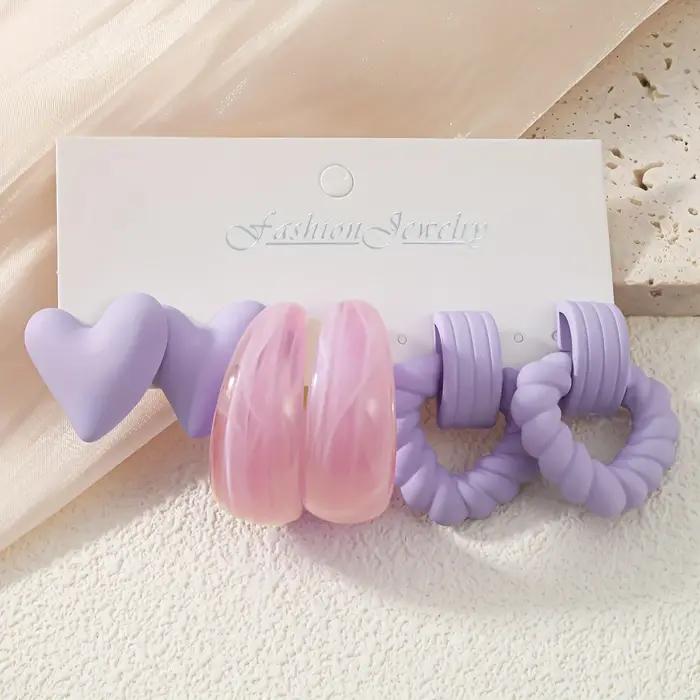 3 paires de boucles d'oreilles pendantes de Style rétro classique