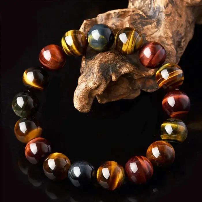 Bracelet œil de tigre coloré pour hommes et femmes