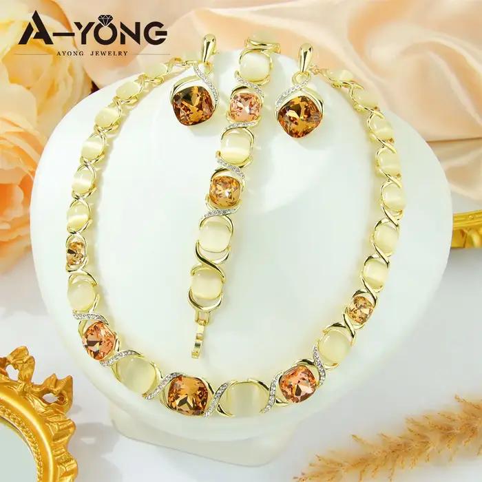 Ensemble de bijoux en cristal de mode de Dubaï