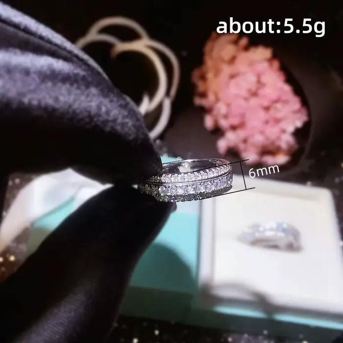 Bague ronde en argent Sterling 925 incrustée de cristal de Zirconium, pierre pour hommes et femmes, bijoux de luxe simples à la mode, cadeau