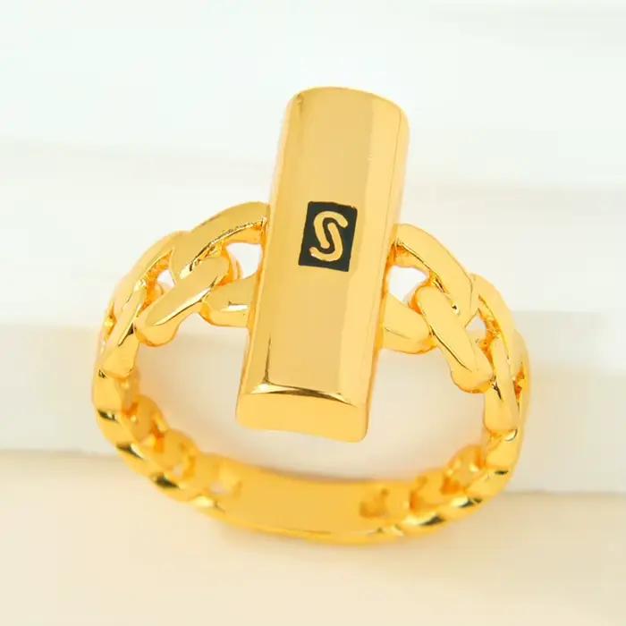 Bagues de luxe en zircone Monaco plaquées or 21 carats, de style italien irrégulier, tendance hip-ho
