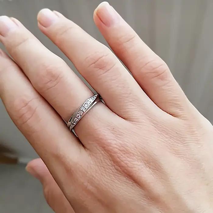 Bague de mariage/fiançailles en zircone cubique pour femme