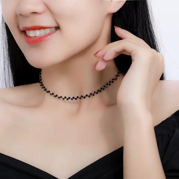 Collier en pierre naturelle Tourmaline/Fluorite/Améthyste ras du cou design de fête pour femme occasions spéciales cadeau de luxe