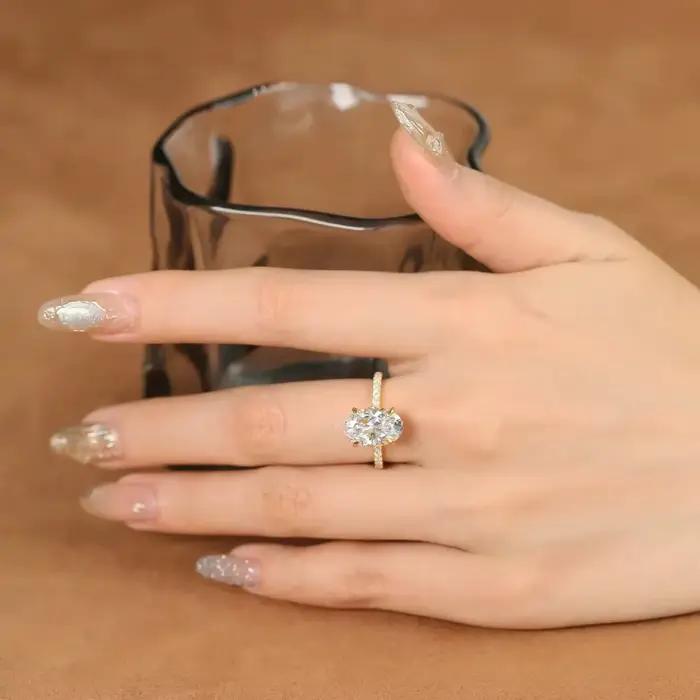 Bague de fiançailles en Moissanite pour femmes