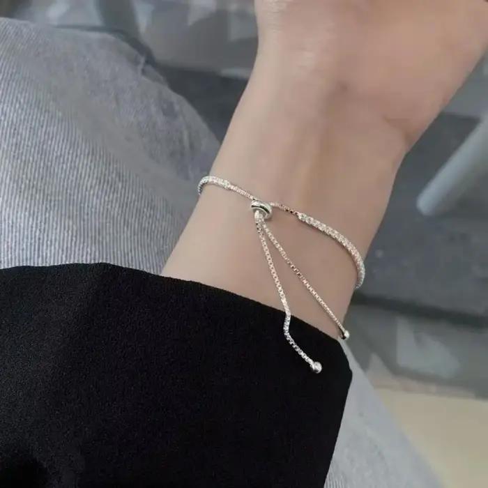 Bracelet en argent Sterling 925 Vera élégant pour femmes romantique et classique pour occasions spéciales et tous les jours