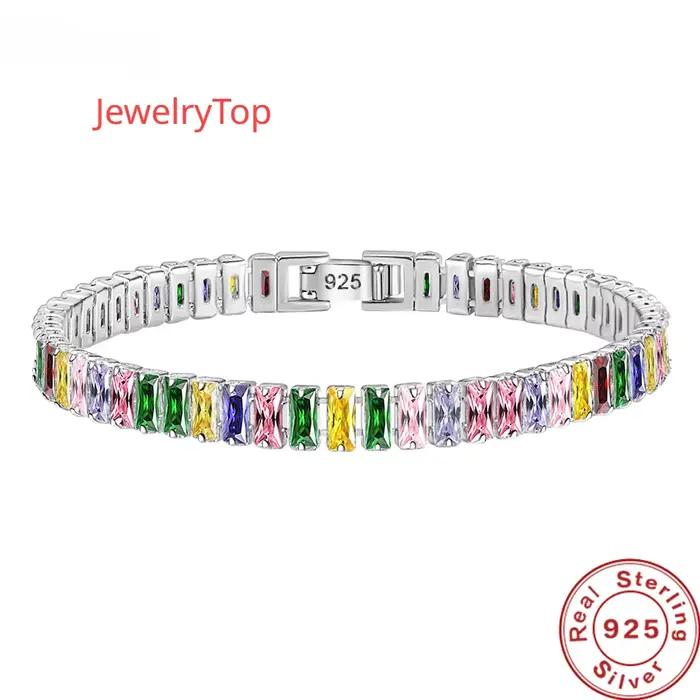 Offres spéciales 925 Bracelet en argent Sterling couleur Noble cristal main pour les femmes charme mariage concepteur