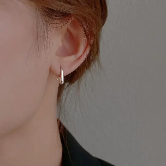 Boucles d'oreilles en argent Sterling 925 en forme de goutte d'eau pour femmes