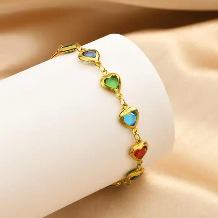 Bracelet de cheville en forme de cœur pour femme