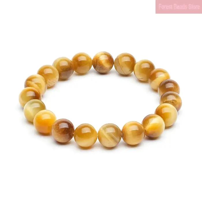 Bracelets en pierre d'oeil de tigre doré naturel pour femmes et filles, cadeau fait à la main, acces